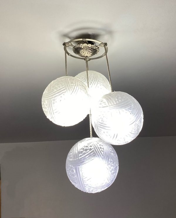 art deco lustre suspension hettier et vincent