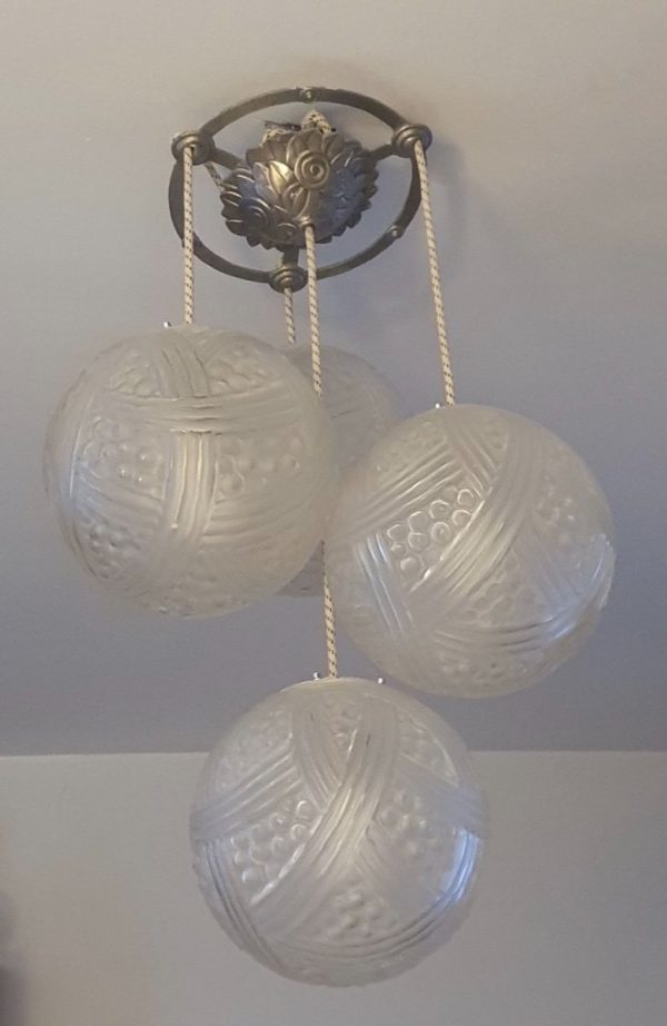 art deco lustre suspension hettier et vincent