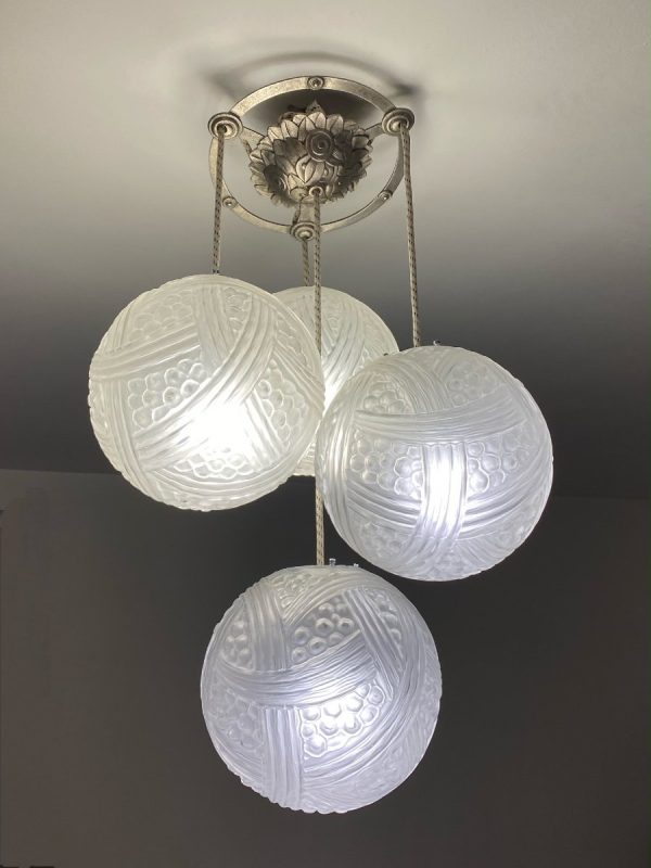 art deco lustre suspension hettier et vincent