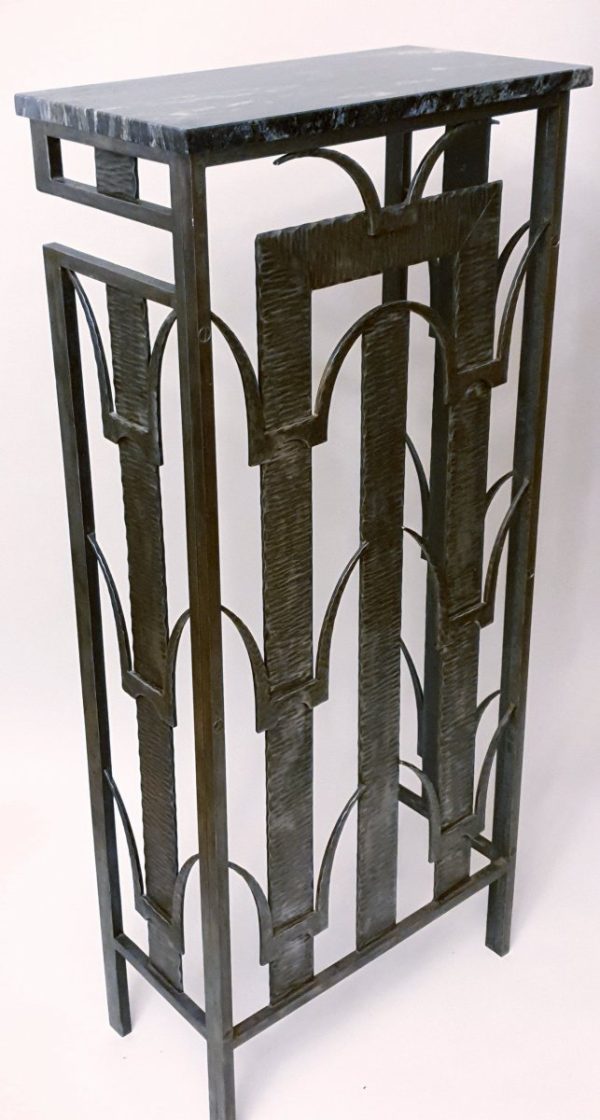 art deco console cache radiateur fer forgé